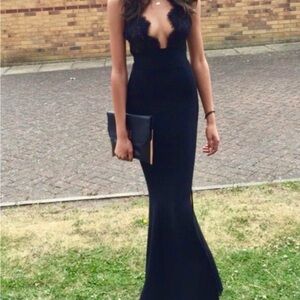 House of CB Black Lace Maxi Dress